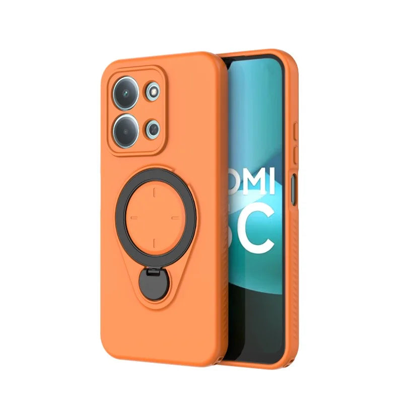 WANLONFENG For Xiaomi Redmi 15C 4G (Global) (171mm) Case with Tempered Glass JH Series PC TPU Kickstand Phone Cover - Orange - 2