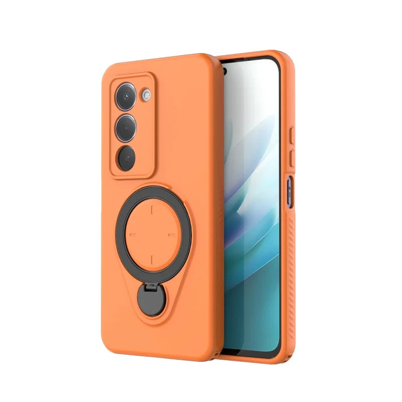 WANLONFENG For Xiaomi Redmi 15 5G (Global) (169mm) Case with Tempered Glass JH Series PC TPU Kickstand Phone Cover - Orange - 2