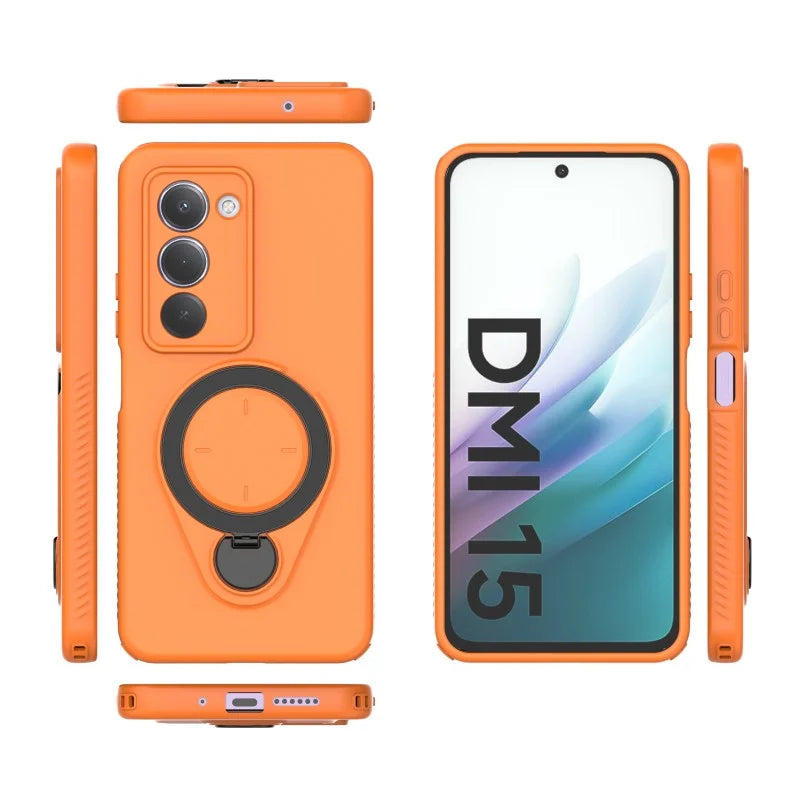 WANLONFENG For Xiaomi Redmi 15 5G (Global) (169mm) Case with Tempered Glass JH Series PC TPU Kickstand Phone Cover - Orange - 3