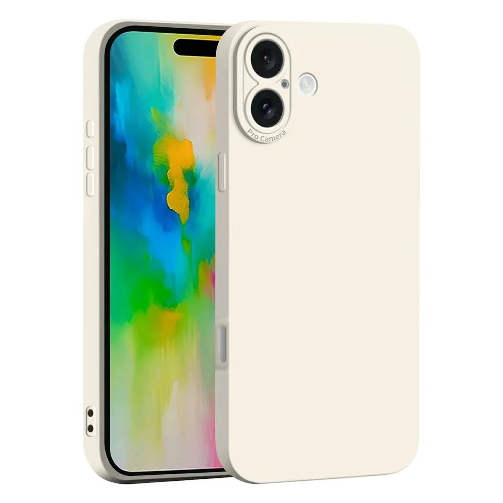 For iPhone 17 Case Precise Camera Cutouts Soft TPU Shockproof Phone Cover - White - 1