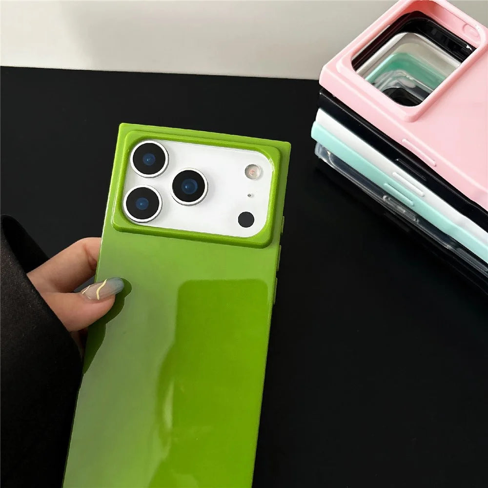 For iPhone 17 Pro Soft TPU Case Ultra Thin Square Design Anti Drop Phone Protective Cover - Grey - 3