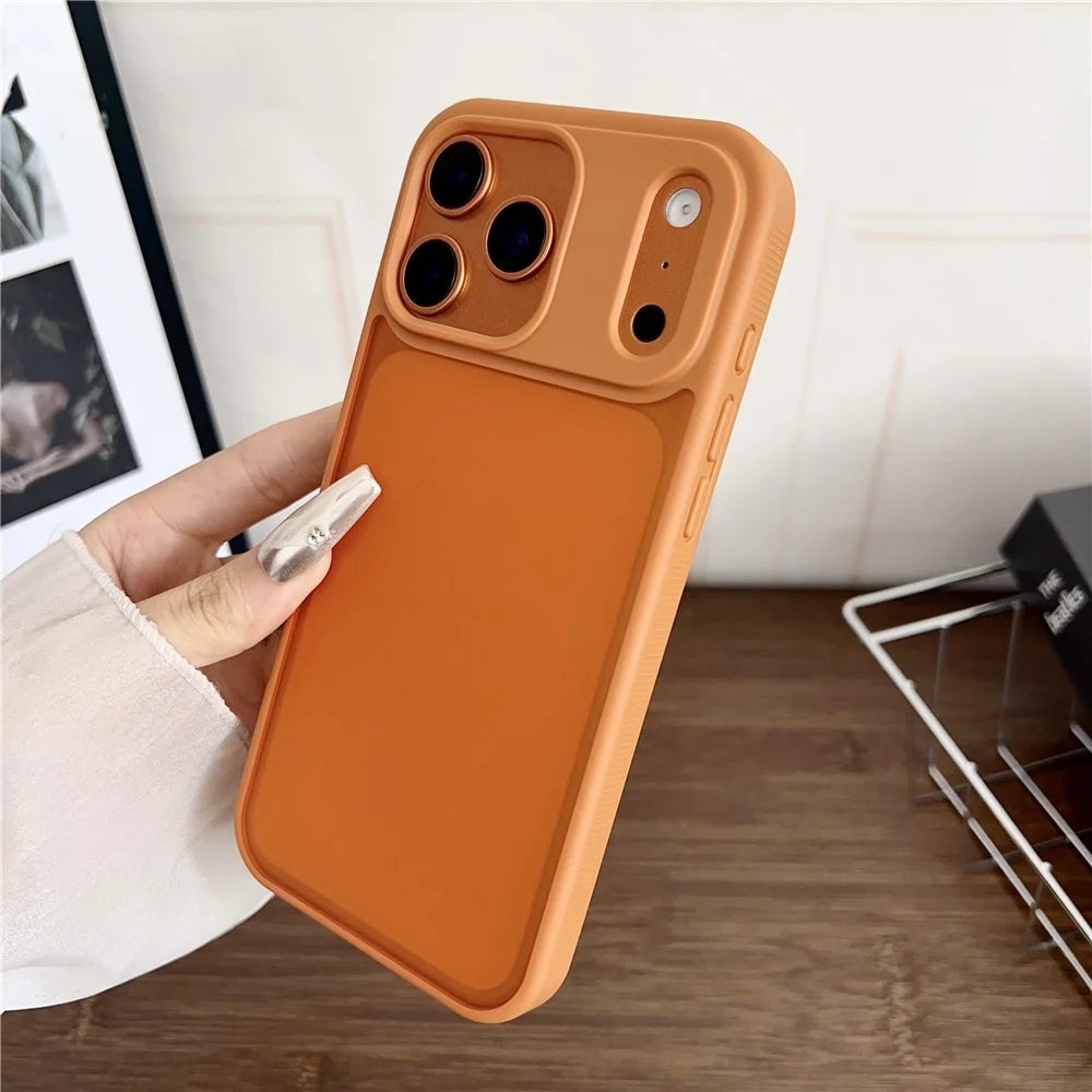 For iPhone 18 Pro / 17 Pro Case Anti Slip Skin Touch TPU Acrylic Shockproof Phone Cover - Orange - 2