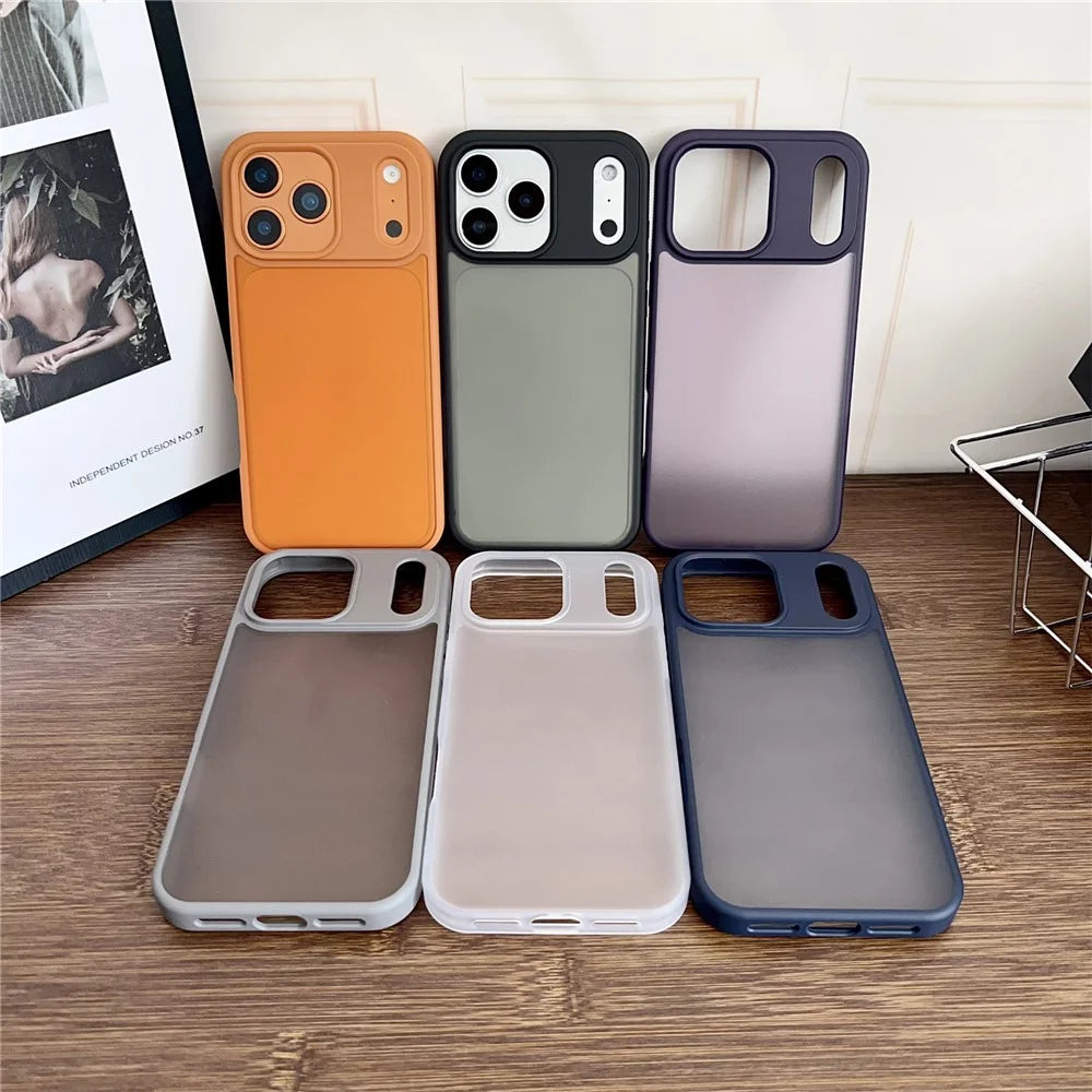 For iPhone 18 Pro / 17 Pro Case Anti Slip Skin Touch TPU Acrylic Shockproof Phone Cover - Orange - 7