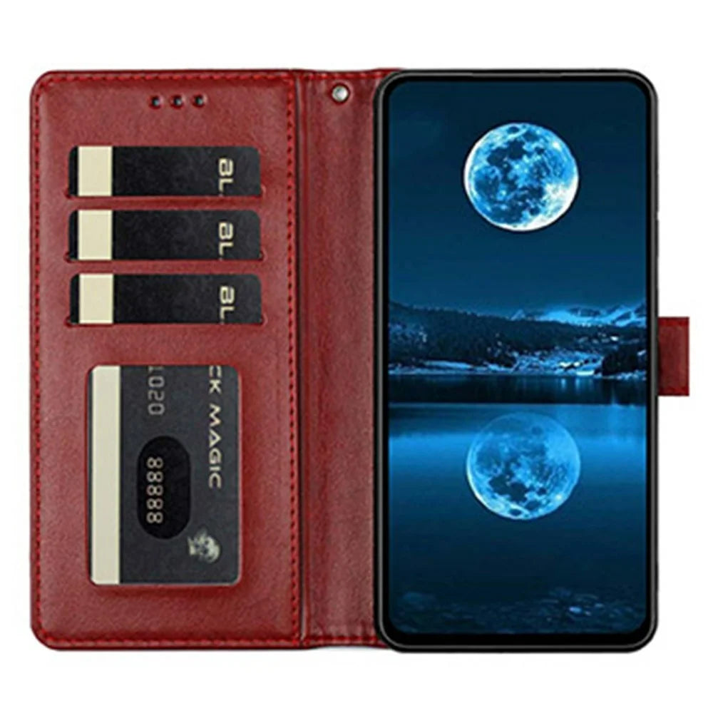 For iPhone 18 Pro / 17 Pro Wallet Case Litchi Texture Leather Flip Cover with Card Slots and Hand Strap - Red - 2