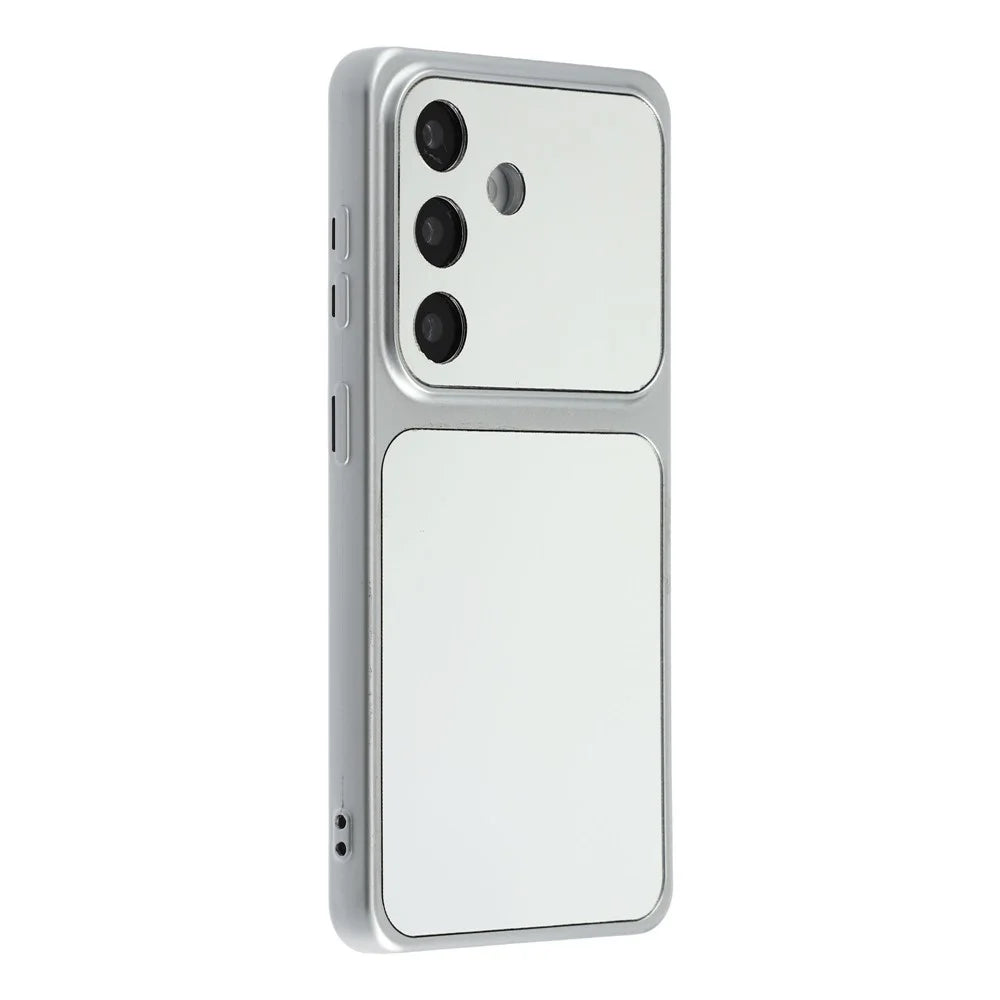 For Samsung Galaxy S24 Phone Case Mirror Electroplating TPU Cover - Silver - 2