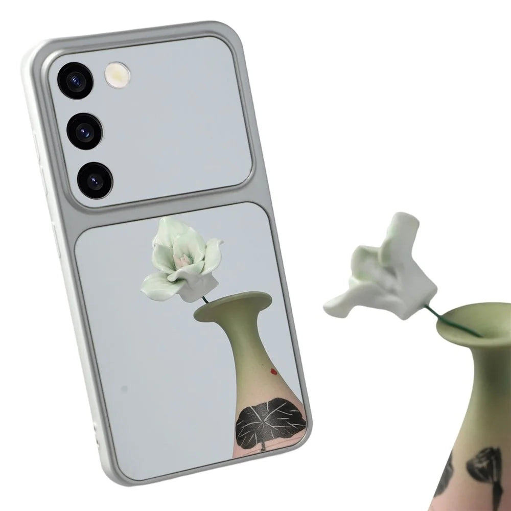 For Samsung Galaxy S23+ Phone Case Mirror Electroplating TPU Cover - Silver - 1