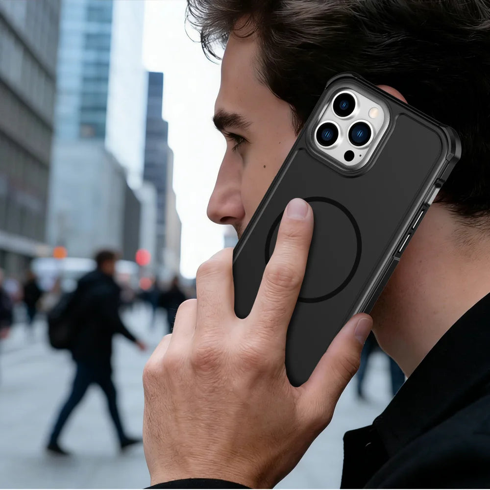 For iPhone 13 Pro Max Magnetic Case Shockproof TPU PC Protective Cover - Black - 7