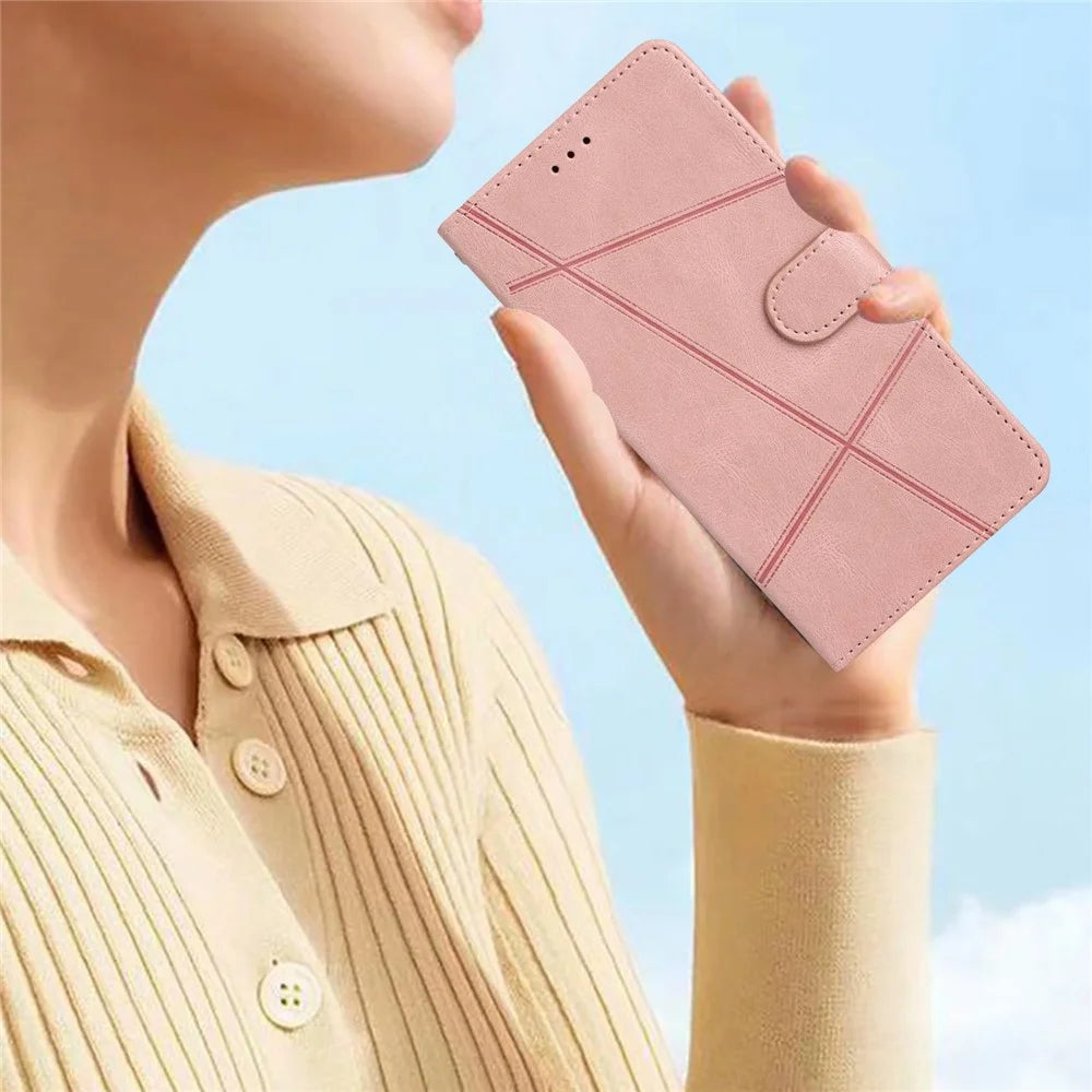 For Samsung Galaxy A04s 4G (164.7mm) Protective Phone Case Crazy Horse Texture PU Leather Cover Anti-Drop Wallet Stand Case with Strap - Rose Gold - 6
