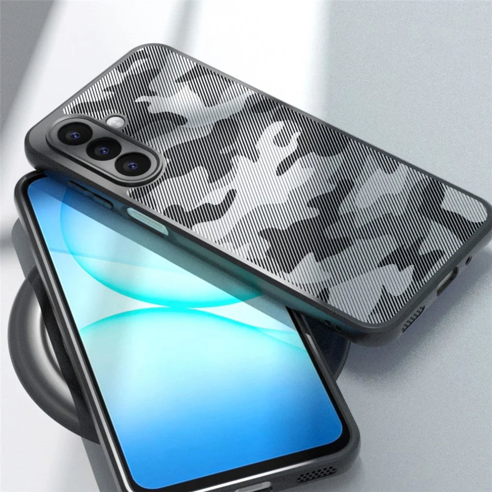 IBMRS Mobile Cover for Samsung Galaxy A18 5G / A18 4G / A17 5G / A17 4G Soft TPU + Hard PC Case with Wrist Strap (Precision Cutouts) - Artistic Camouflage - 4