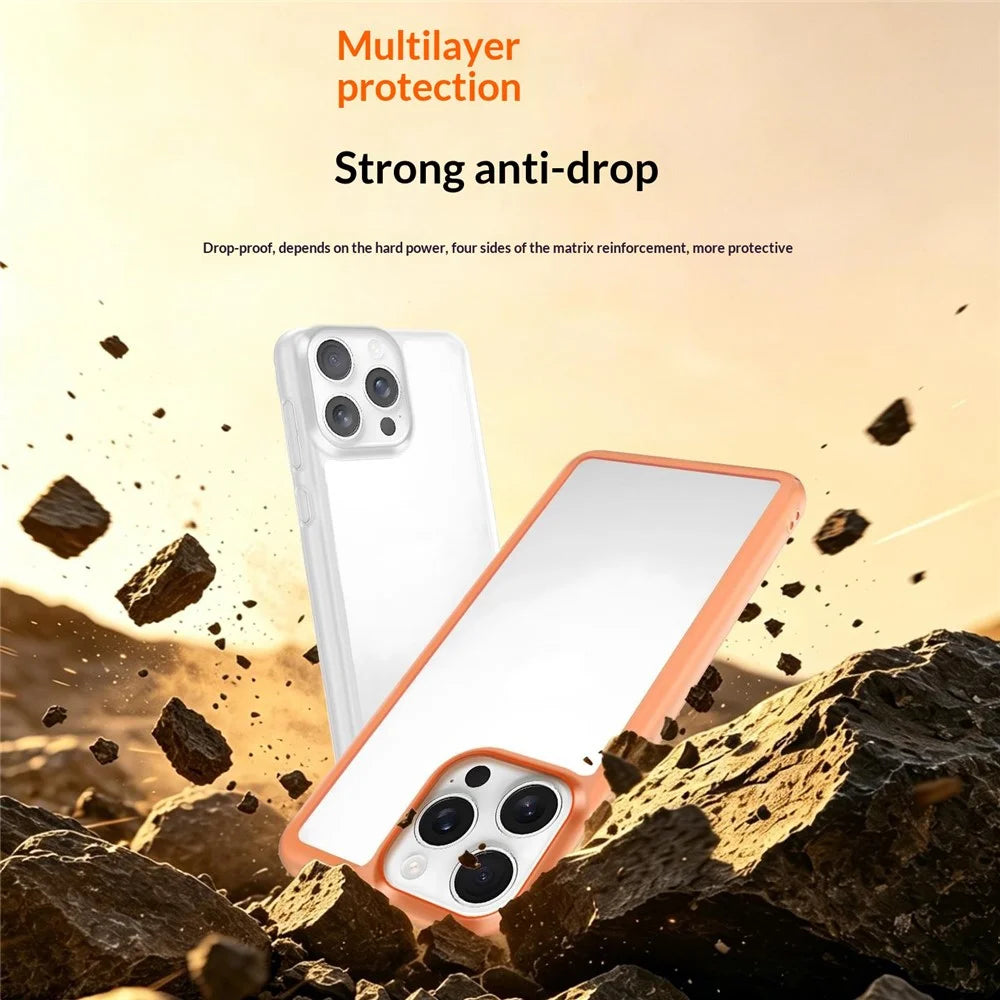 For iPhone 15 Pro Max Case Hollow Heat Dissipation PC Bumper Phone Cover - Orange - 5