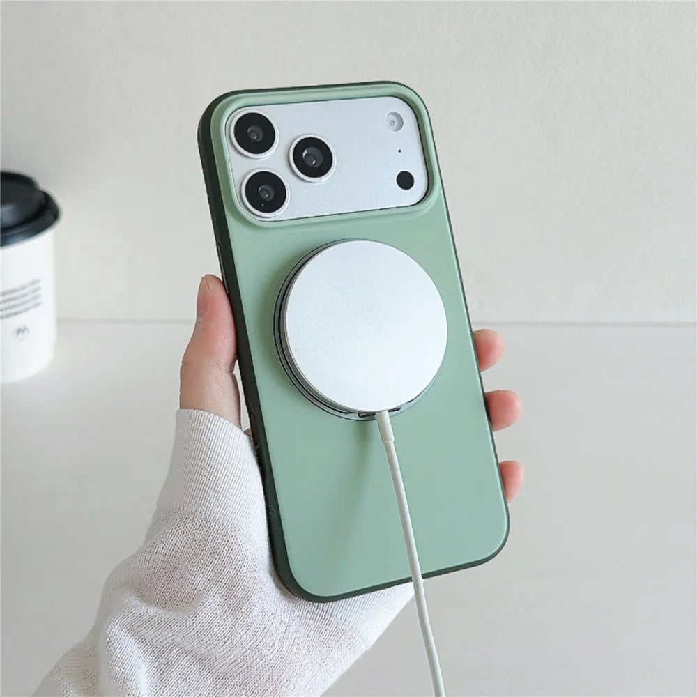 For iPhone 17 Pro Max Magnetic Case 2-in-1 Dual Color Shockproof Cover with 360° Rotating Ring Kickstand - Orange - 3