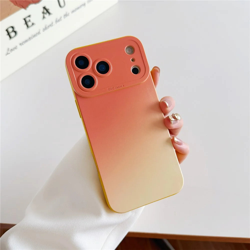 For iPhone 17 Pro Case Precision Cutout Gradient TPU Shockproof Protective Phone Cover - Orange Yellow - 2