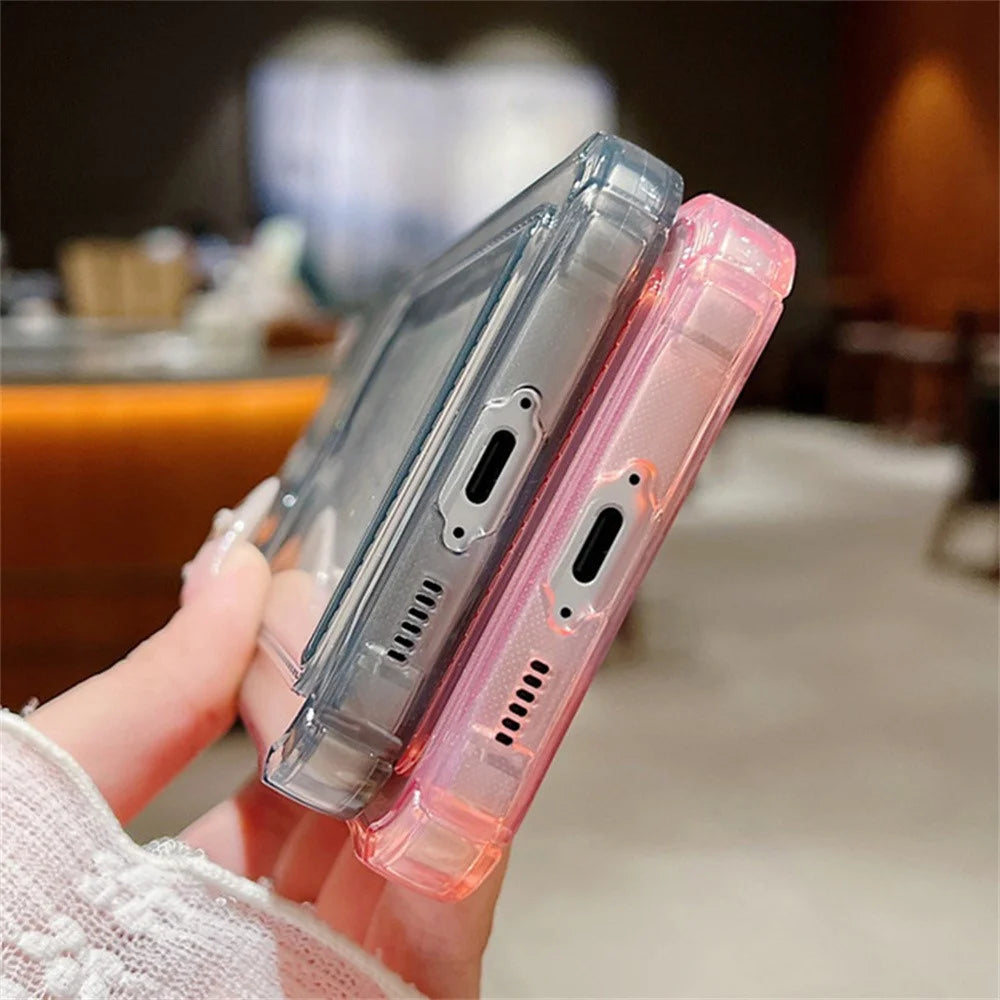 For Samsung Galaxy S26 Case Cherry Pattern Clear TPU Protective Phone Cover with Card Holder - A730G - 4