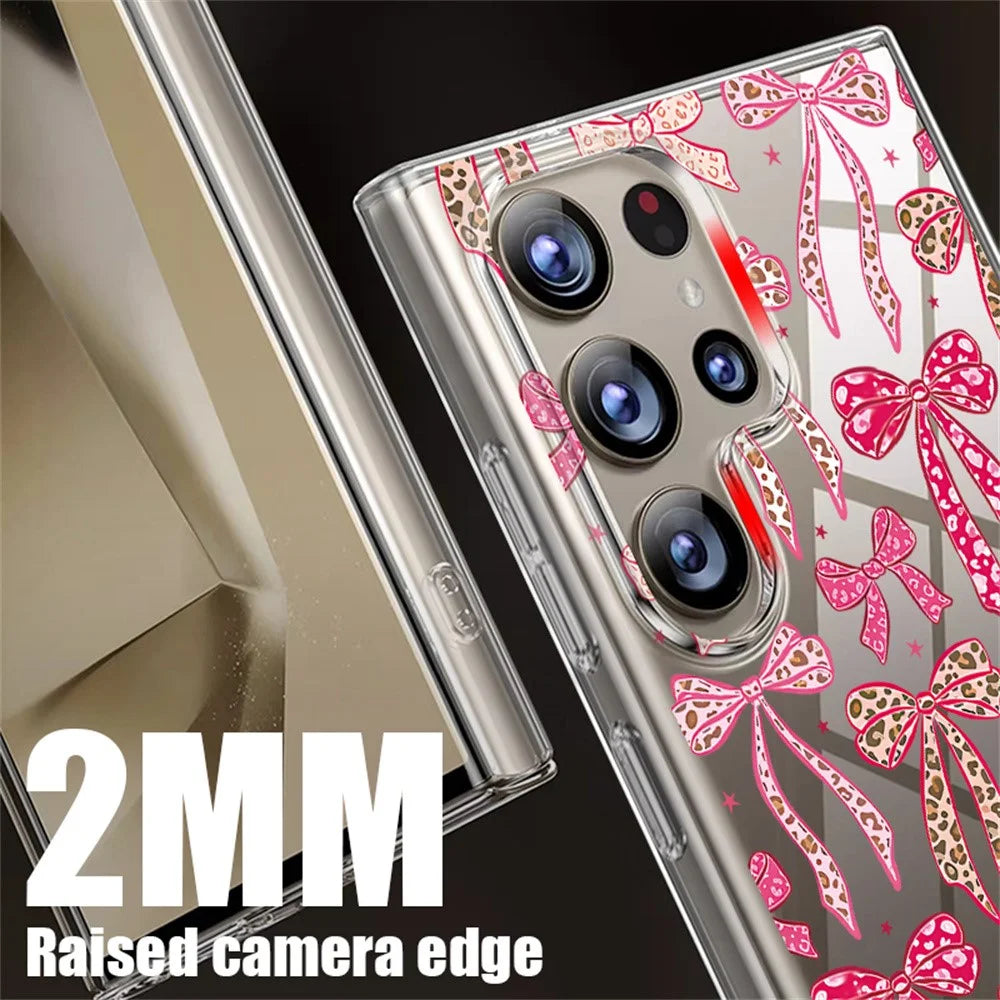 For Samsung Galaxy S26 Ultra Case UV Printed Bow Pattern Hard PC Protective Phone Cover - GB118TRGM - 3