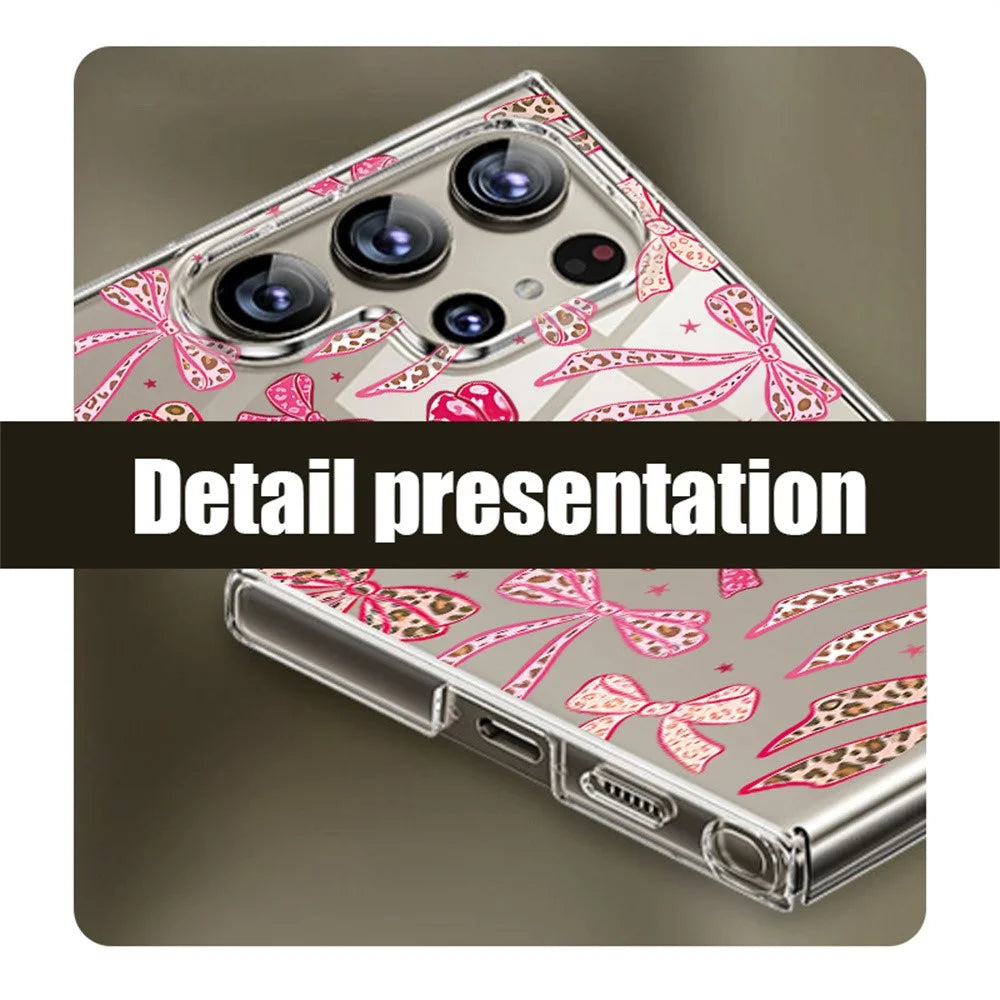 For Samsung Galaxy S26 Ultra Case UV Printed Bow Pattern Hard PC Protective Phone Cover - GB118TRGM - 6