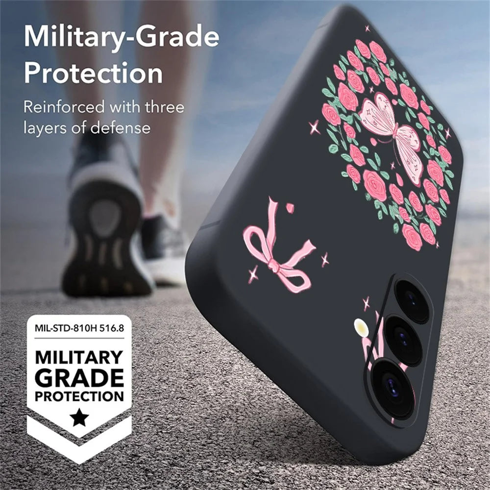 For Samsung Galaxy S26 Magnetic Case UV Printing Butterfly Pattern Liquid Silicone Scratch Resistant Phone Cover - GA889B1ZX - 6