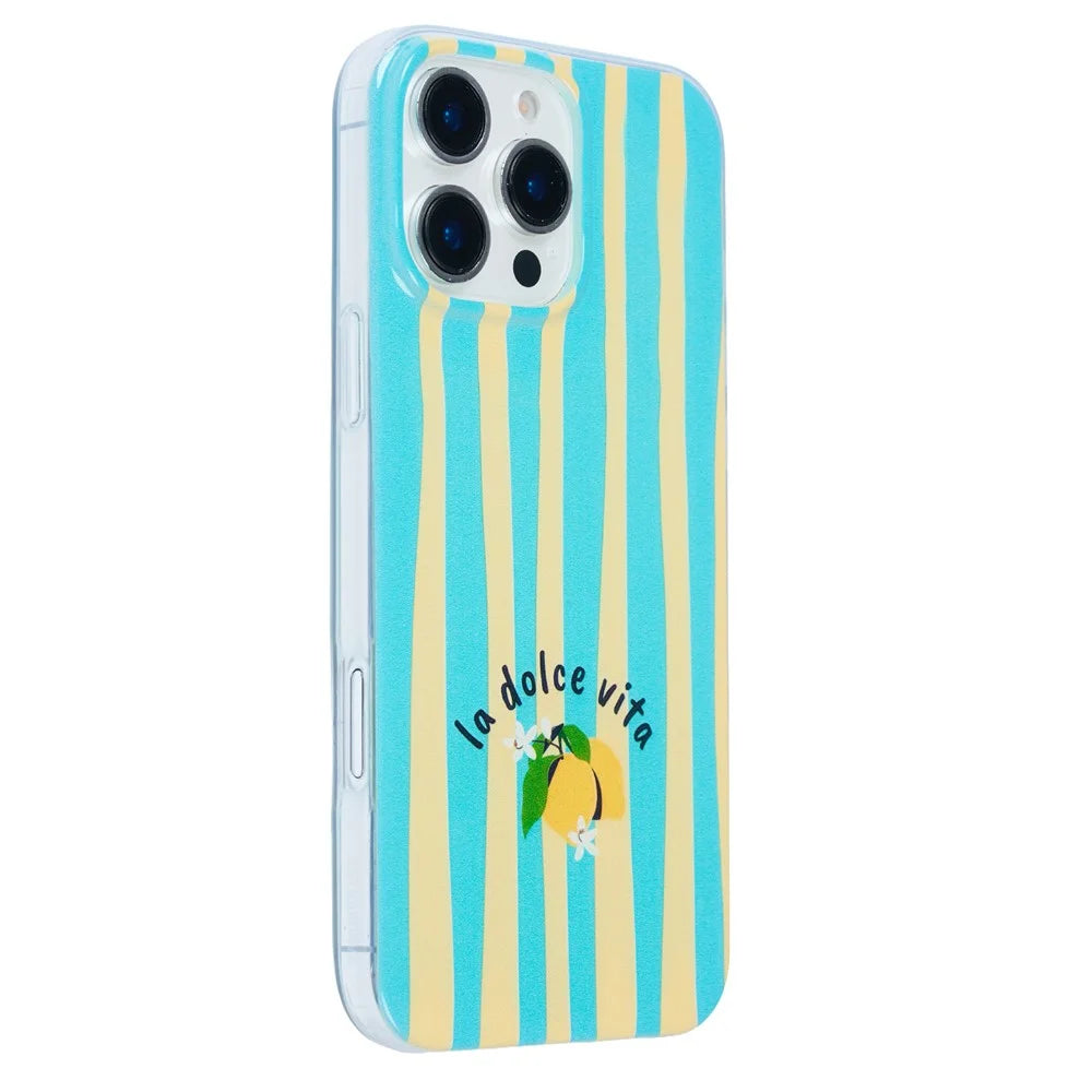 For iPhone 13 Pro Case Heat Transfer Striped Pattern Soft TPU Anti-Scratch Phone Cover - Green - 1