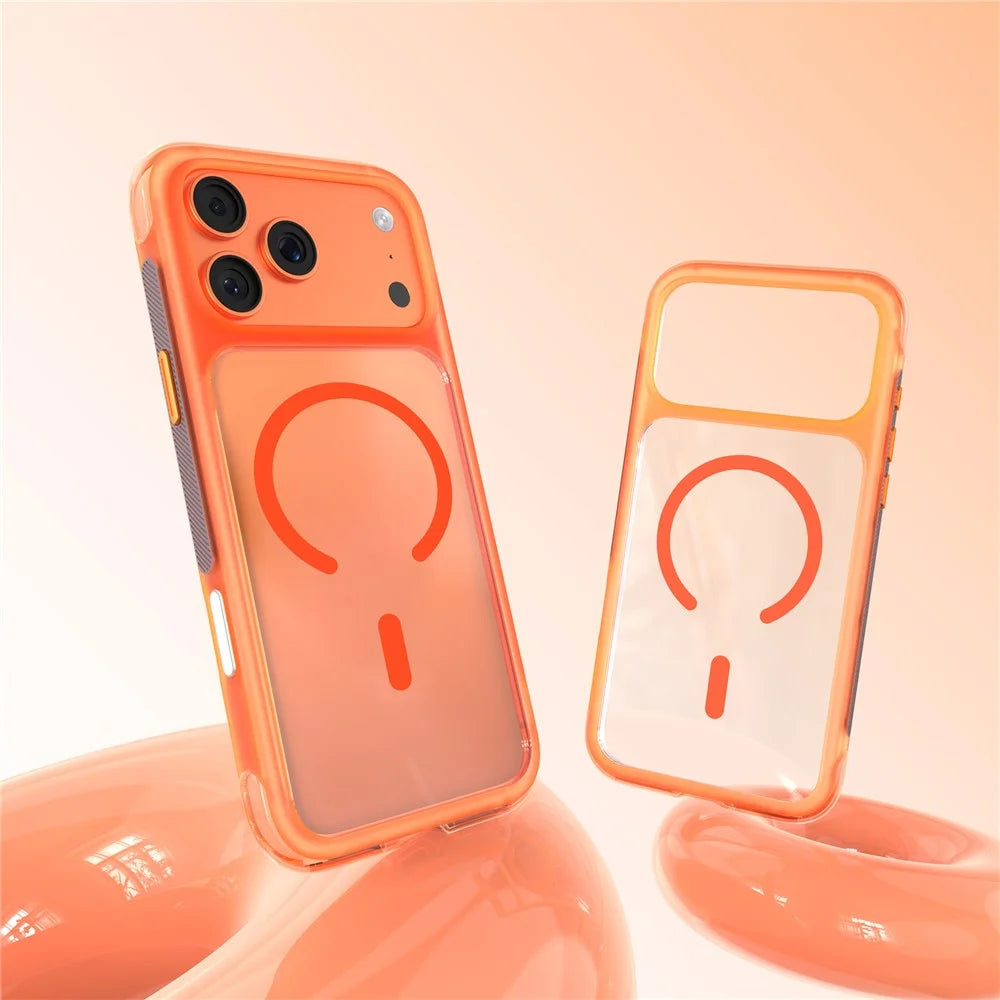 MUTURAL for iPhone 17 Pro Max Magnetic Case PC + TPU Airbag Drop Protection Phone Cover - Orange - 2