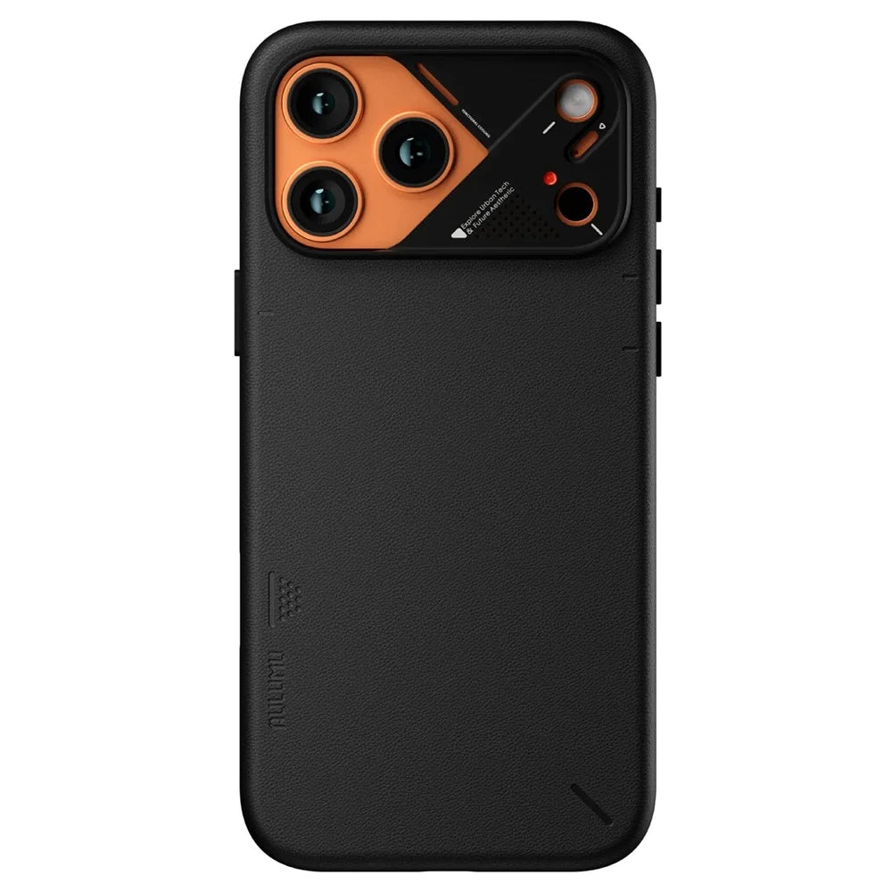 AULUMU A17 for iPhone 17 Pro Max Magnetic Case Biodegradable Vegan Leather + PC Phone Cover - Black - 2