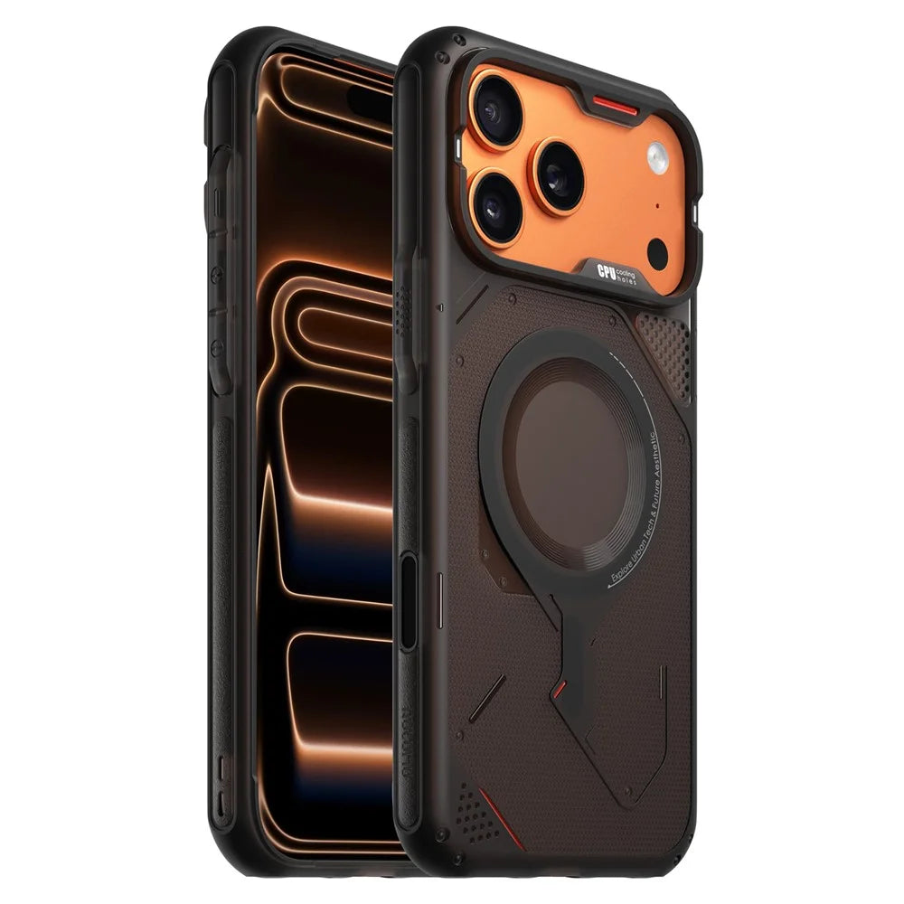 AULUMU A17 For iPhone 17 Pro Max Magnetic Case Heat Dissipation TPU Phone Cover - Black - 1