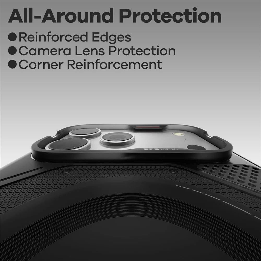 AULUMU A17 For iPhone 17 Pro Magnetic Case Heat Dissipation TPU Phone Cover - Black - 3