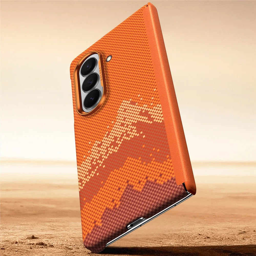 SULADA for Samsung Galaxy Z Fold8 Ultra Case Golden Mountain Pattern Skin-Feel Hard PC Slim Phone Cover - Orange - 2