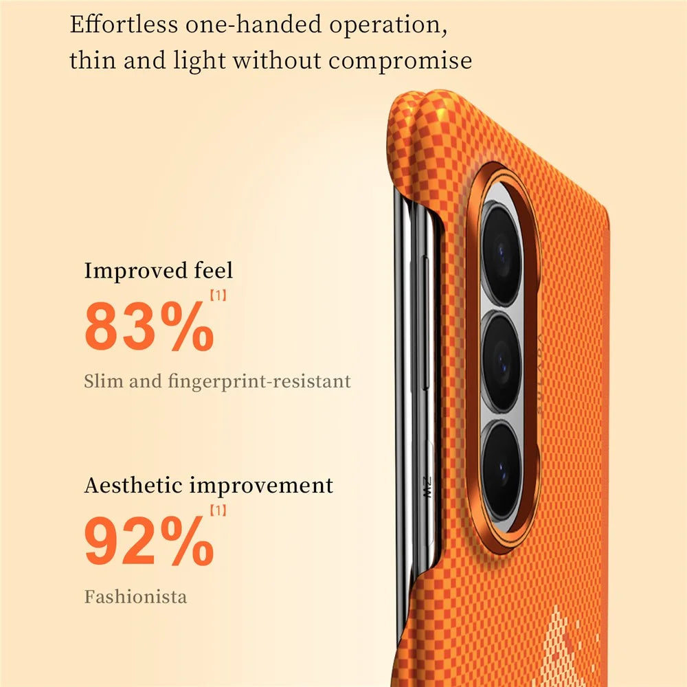 SULADA for Samsung Galaxy Z Fold8 Ultra Case Golden Mountain Pattern Skin-Feel Hard PC Slim Phone Cover - Orange - 5