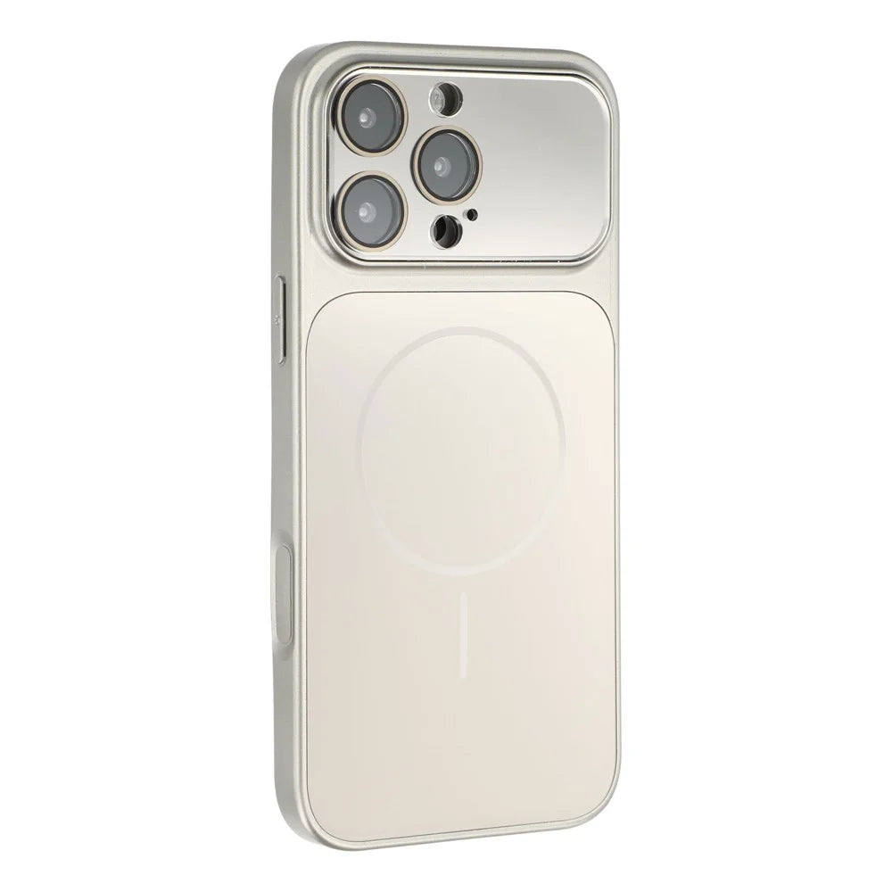 For iPhone 16 Pro Magnetic Case AG Matte PC + TPU Shockproof Phone Cover with Lens Film - Grey - 2