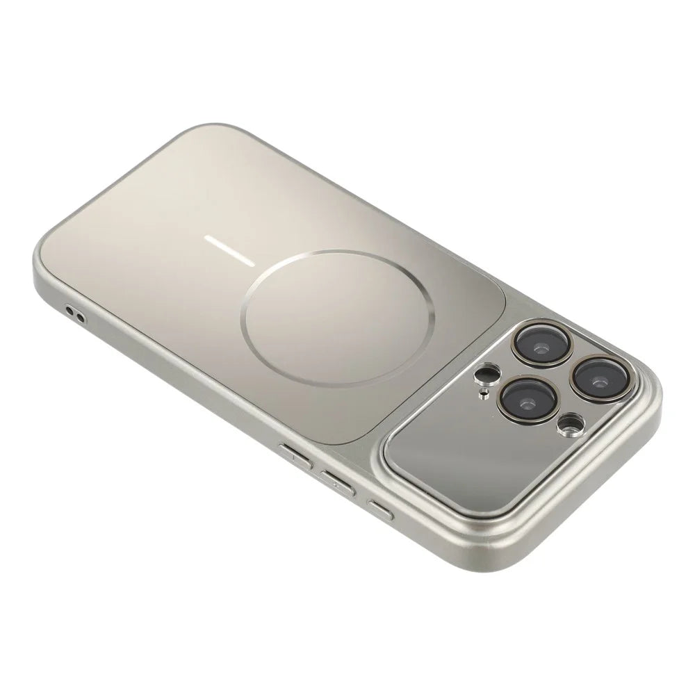 For iPhone 15 Pro Magnetic Case AG Matte PC + TPU Shockproof Phone Cover with Lens Film - Grey - 5