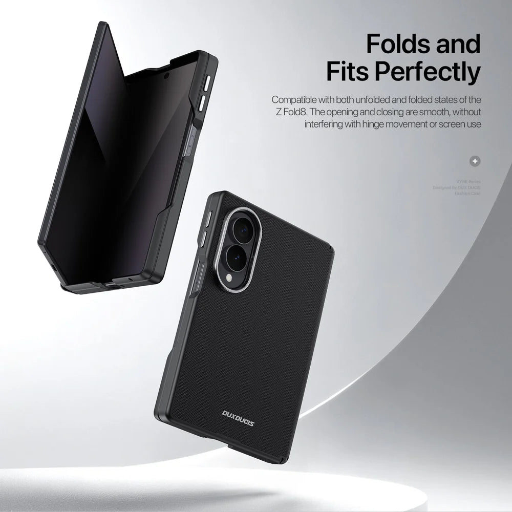 DUX DUCIS for Samsung Galaxy Z Fold8 VYNE Series Magnetic Case Electroplating PU Leather + TPU Protective Cover - Black - 5