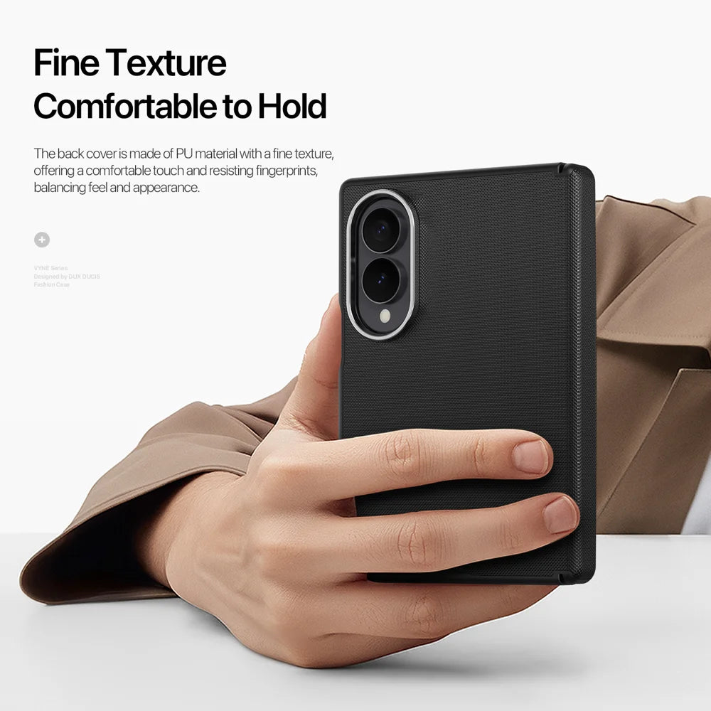 DUX DUCIS for Samsung Galaxy Z Fold8 VYNE Series Magnetic Case Electroplating PU Leather + TPU Protective Cover - Black - 7