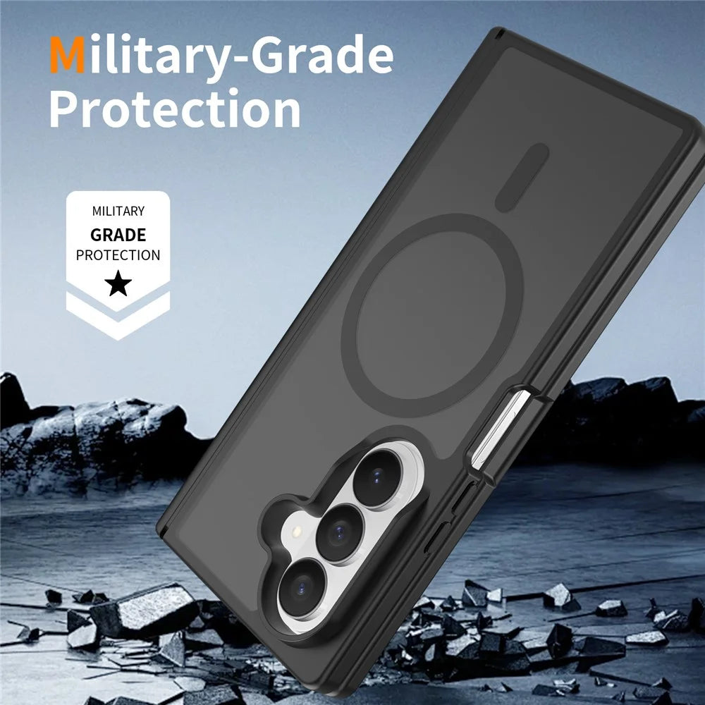 For Samsung Galaxy Z Fold 8 Ultra Magnetic Case Hinge Protection TPU + Acrylic Translucent Phone Cover with Front Frame - Black - 7
