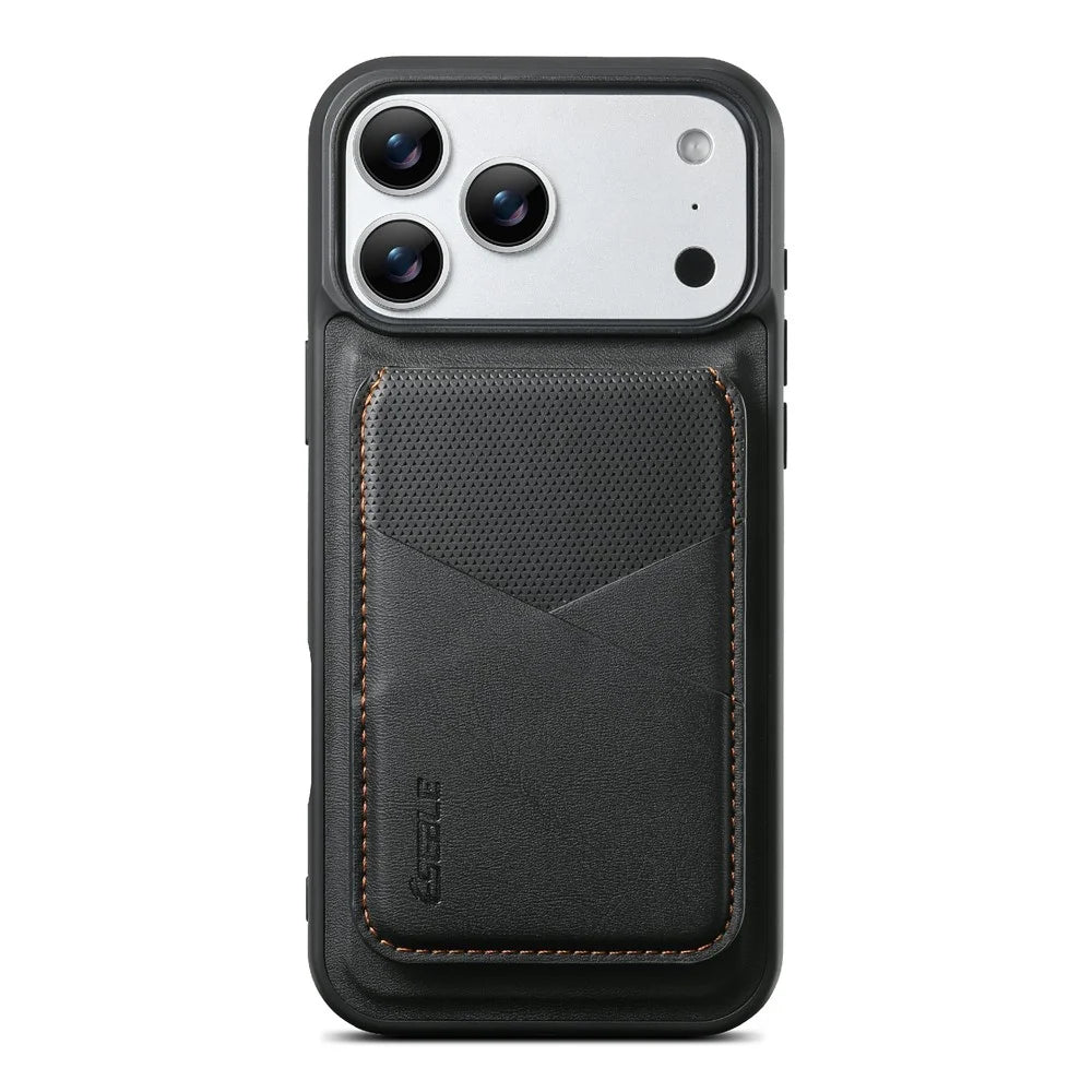 ESEBLE LE6 for iPhone 17 Pro Max Magnetic Case with Detachable RFID Blocking Card Holder PU Leather + TPU Phone Cover - Black - 2