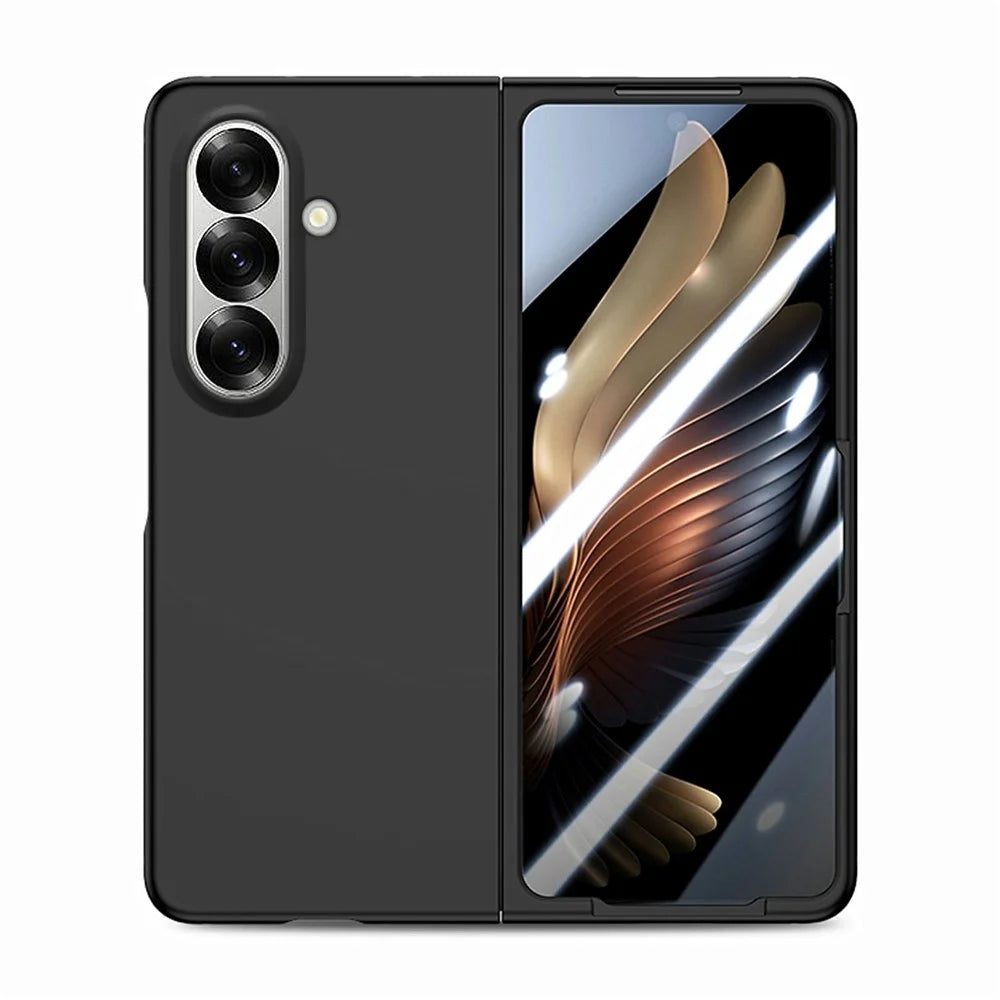 For Samsung Galaxy Z Fold8 Ultra Case Hard PC Soft-touch Phone Cover with Built-in Tempered Glass Film - Black - 3