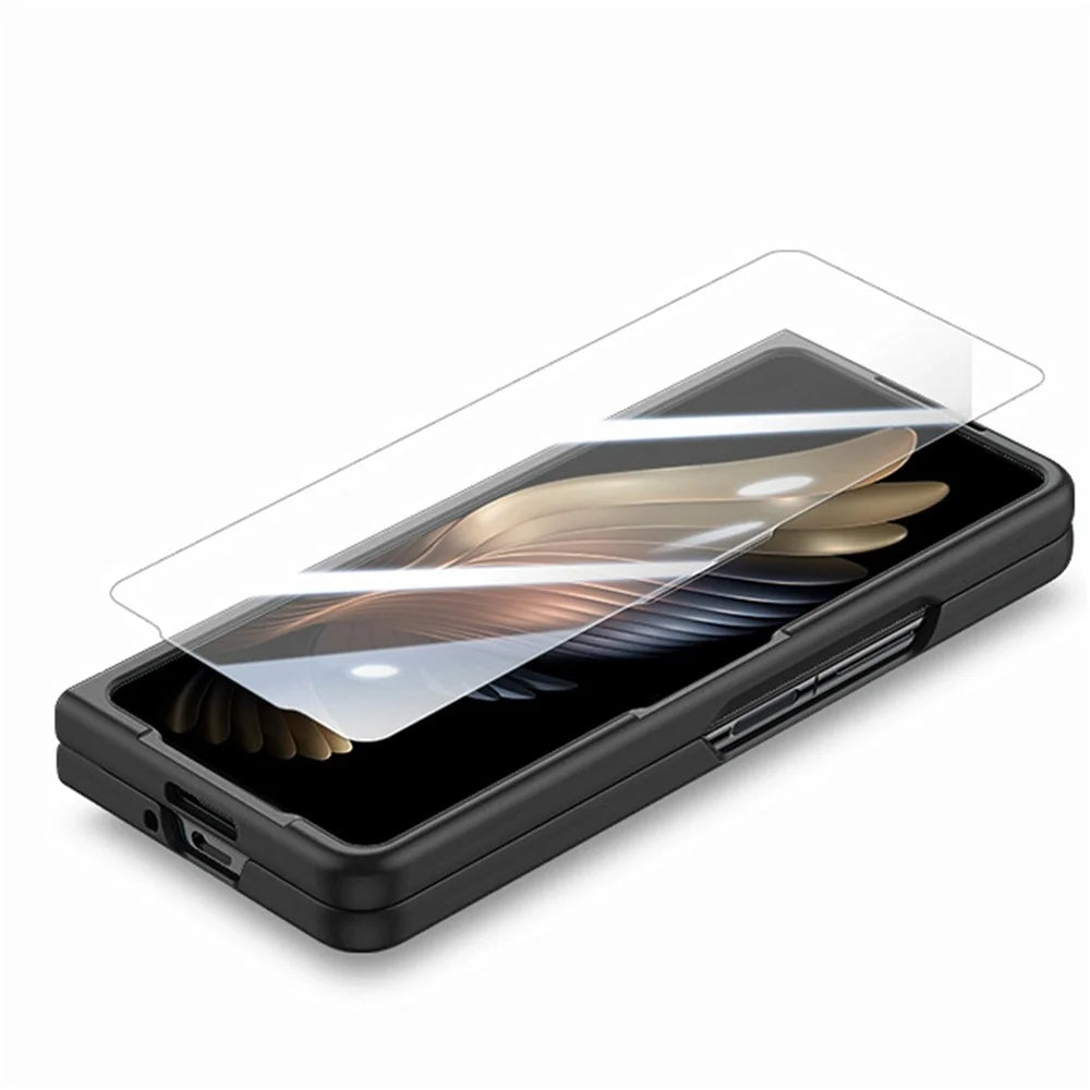 For Samsung Galaxy Z Fold8 Ultra Case Hard PC Soft-touch Phone Cover with Built-in Tempered Glass Film - Black - 4