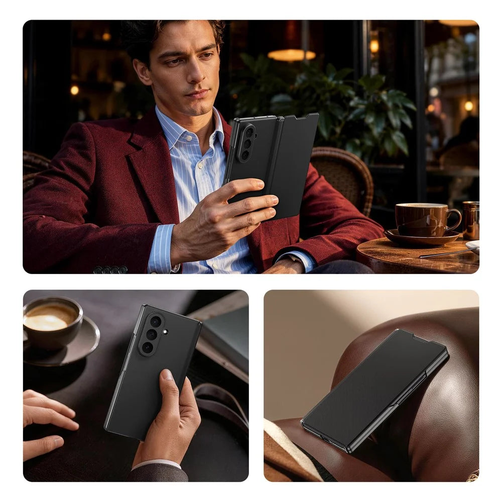 DUX DUCIS Fort Series for Samsung Galaxy Z Fold8 Ultra Case PU Leather Flip Phone Cover with Card Slot - Black - 5