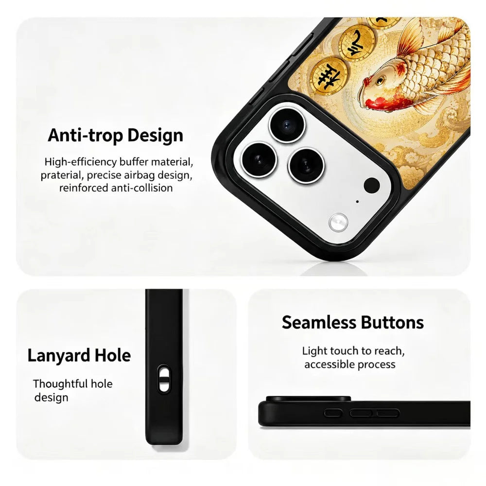 For iPhone 18 Pro / 17 Pro Magnetic Case Five Elements Metal Art Series UV Printing PC + Silicone Phone Cover - J00001 - 4