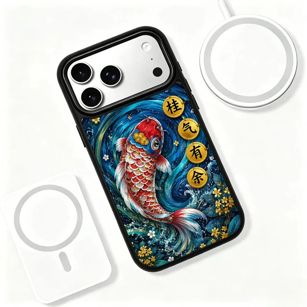 For iPhone 18 Pro Max / 17 Pro Max Magnetic Case Five Elements Water Art Series UV Printing PC + Silicone Phone Cover - S00001 - 3