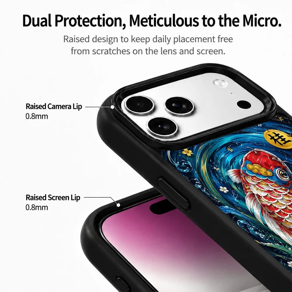 For iPhone 18 Pro Max / 17 Pro Max Magnetic Case Five Elements Water Art Series UV Printing PC + Silicone Phone Cover - S00001 - 5