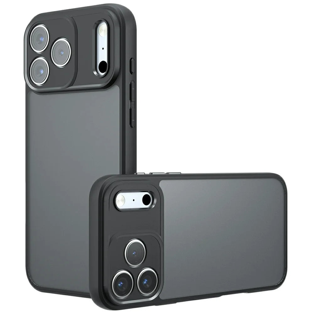 For iPhone 18 Pro / 17 Pro Case Skin-Touch TPU + PC Matte Phone Back Cover - Transparent Black - 2