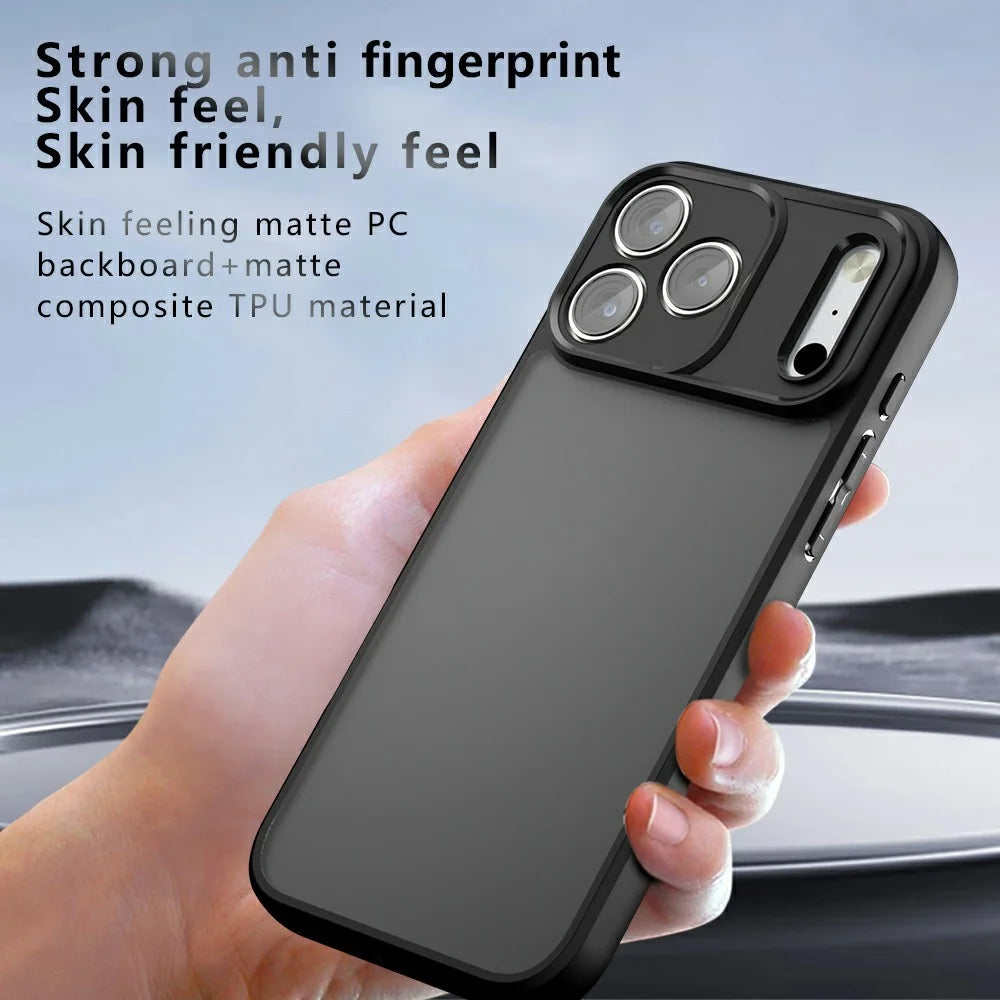 For iPhone 18 Pro / 17 Pro Case Skin-Touch TPU + PC Matte Phone Back Cover - Transparent Black - 7