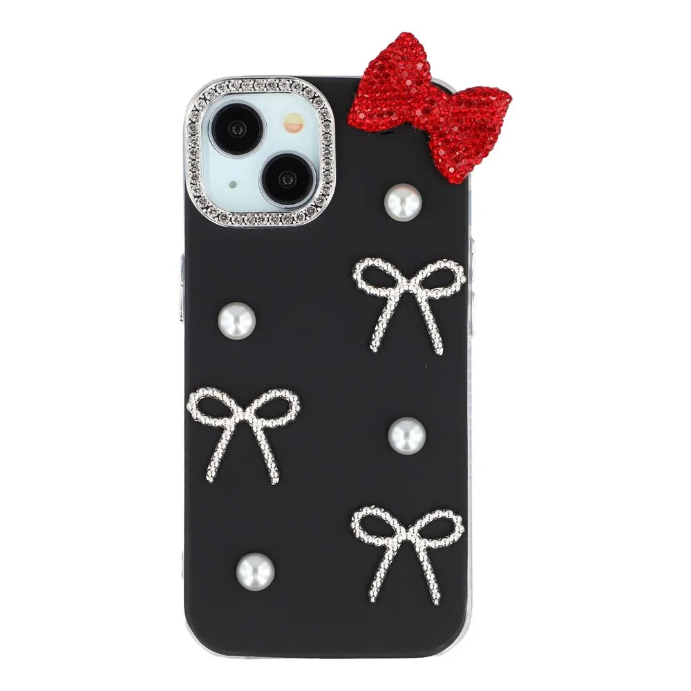 For iPhone 15 Case PC + TPU IMD Phone Cover with Electroplated Camera Frame - Classic Black - 1