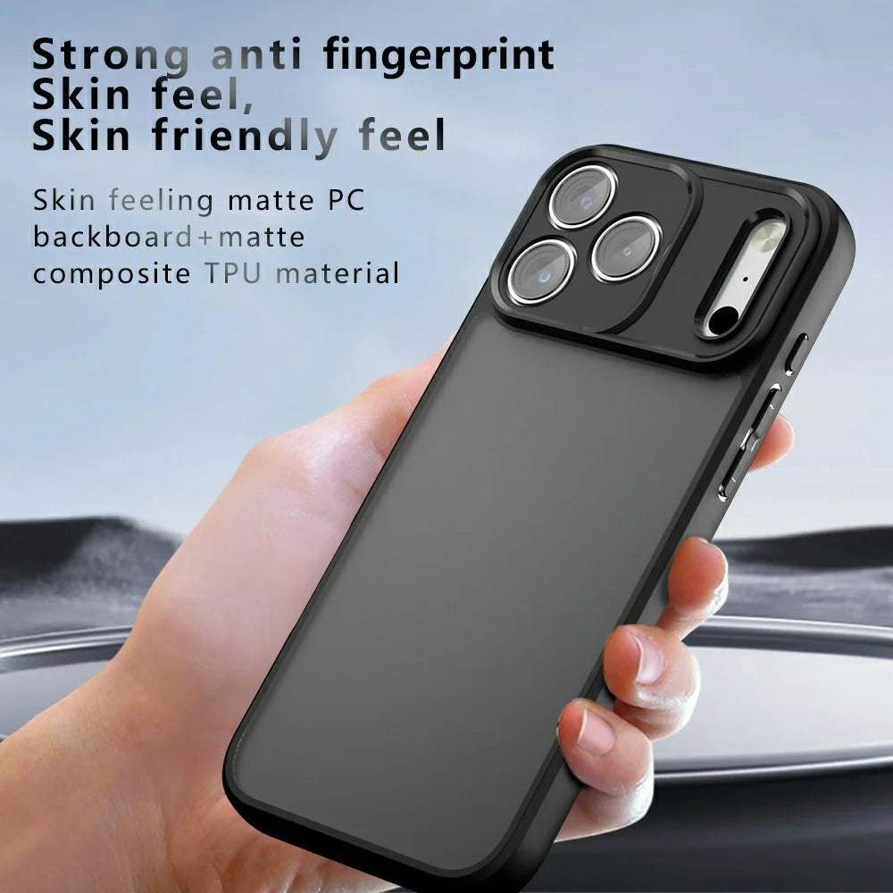 For iPhone 18 Pro Max / 17 Pro Max Case Skin-Touch TPU + PC Matte Phone Back Cover - Transparent Black - 7