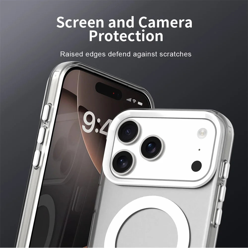 For iPhone 18 Pro / 17 Pro Magnetic Case Anti Drop Hybrid Phone Back Cover - White - 6