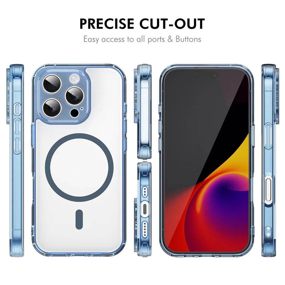 HAT PRINCE for iPhone 16 Pro ENKAY Magnetic Case Crystal Clear TPU Phone Cover with High Aluminium-silicon Glass Screen Protector - Black - 4