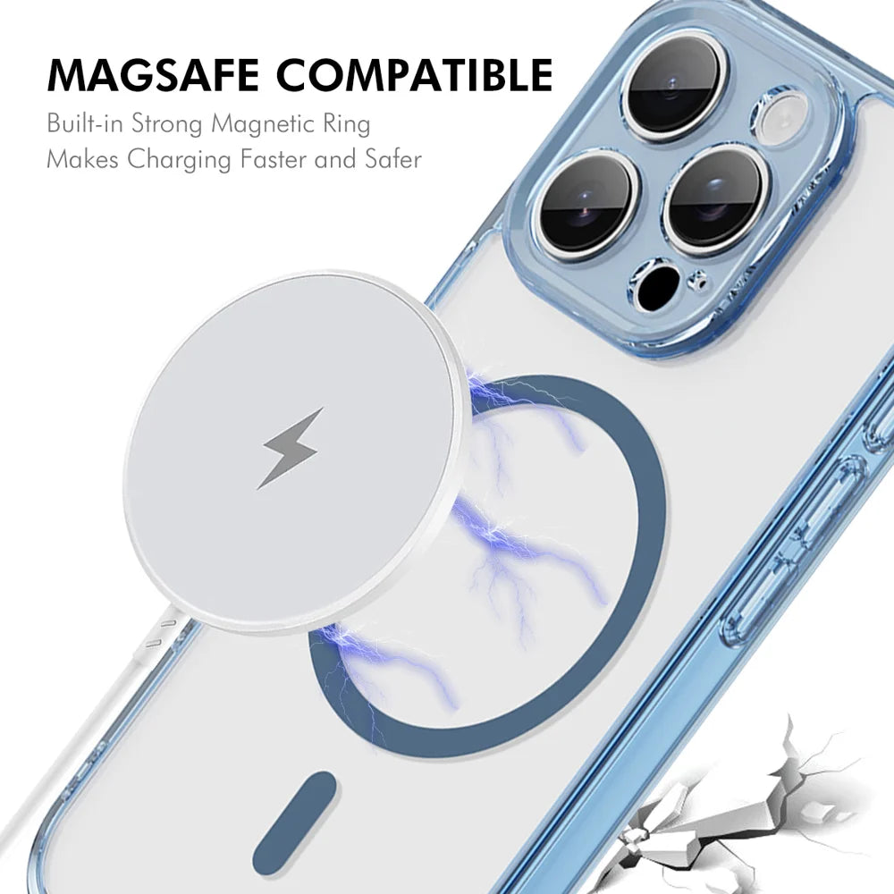 HAT PRINCE for iPhone 15 Pro ENKAY Magnetic Case Crystal Clear TPU Phone Cover with High Aluminium-silicon Glass Screen Protector - Black - 2