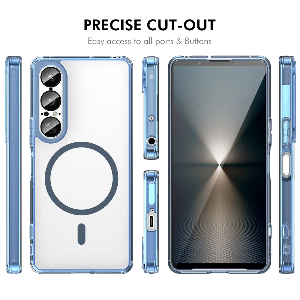 HAT PRINCE for Sony Xperia 1 VII ENKAY Magnetic Case Crystal Clear TPU Phone Cover with High Aluminium-silicon Glass Screen Protector - Black - 4