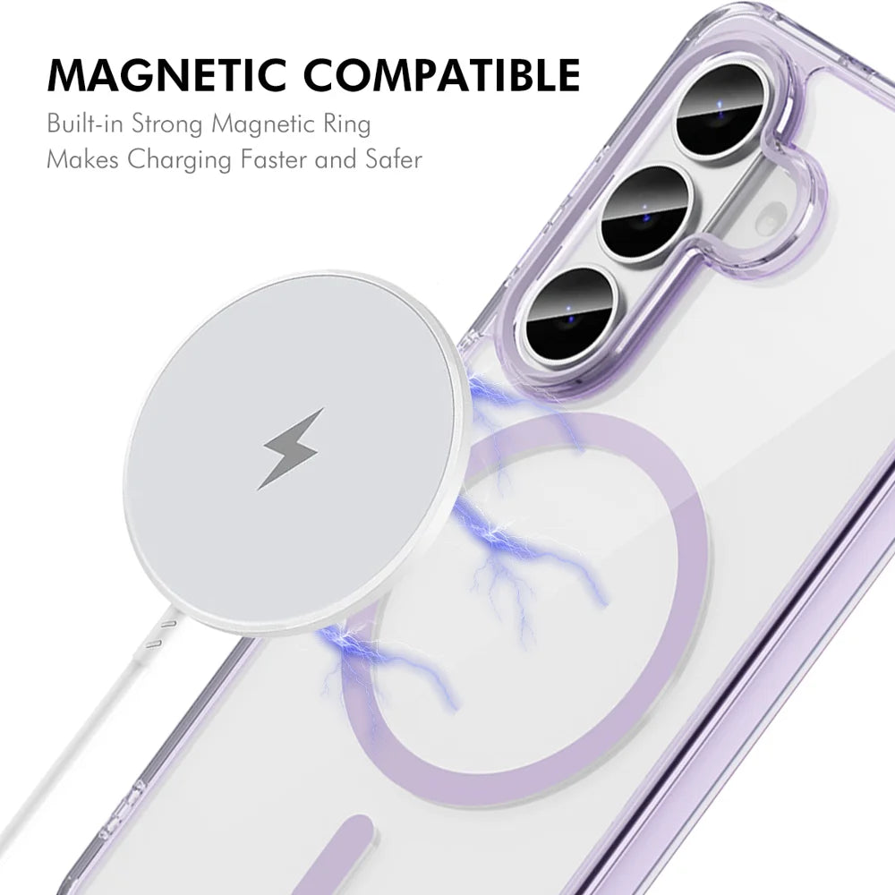 HAT PRINCE for Samsung Galaxy S24+ / Galaxy S25+ ENKAY Magnetic Case Clear TPU Phone Cover with High Aluminium-silicon Glass Screen Protector (Fingerprint Unlock) - Black - 2