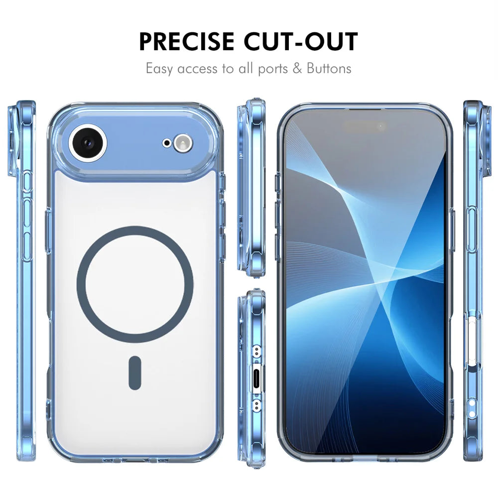 HAT PRINCE for iPhone Air ENKAY Magnetic Case Crystal Clear TPU Phone Cover with High Aluminium-silicon Glass Screen Protector - Black - 4