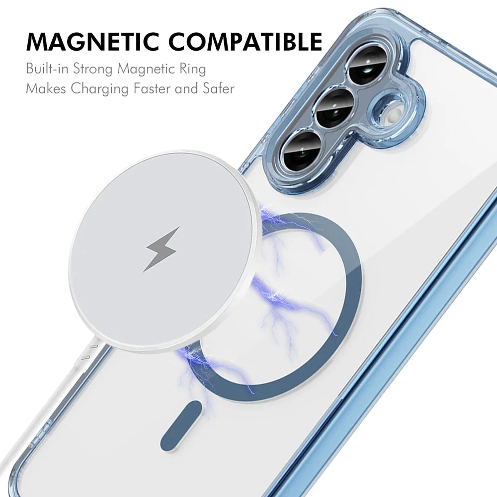 HAT PRINCE for Samsung Galaxy A16 4G / Galaxy A16 5G ENKAY Magnetic Case Crystal Clear TPU Phone Cover with High Aluminium-silicon Glass Screen Protector - Black - 2